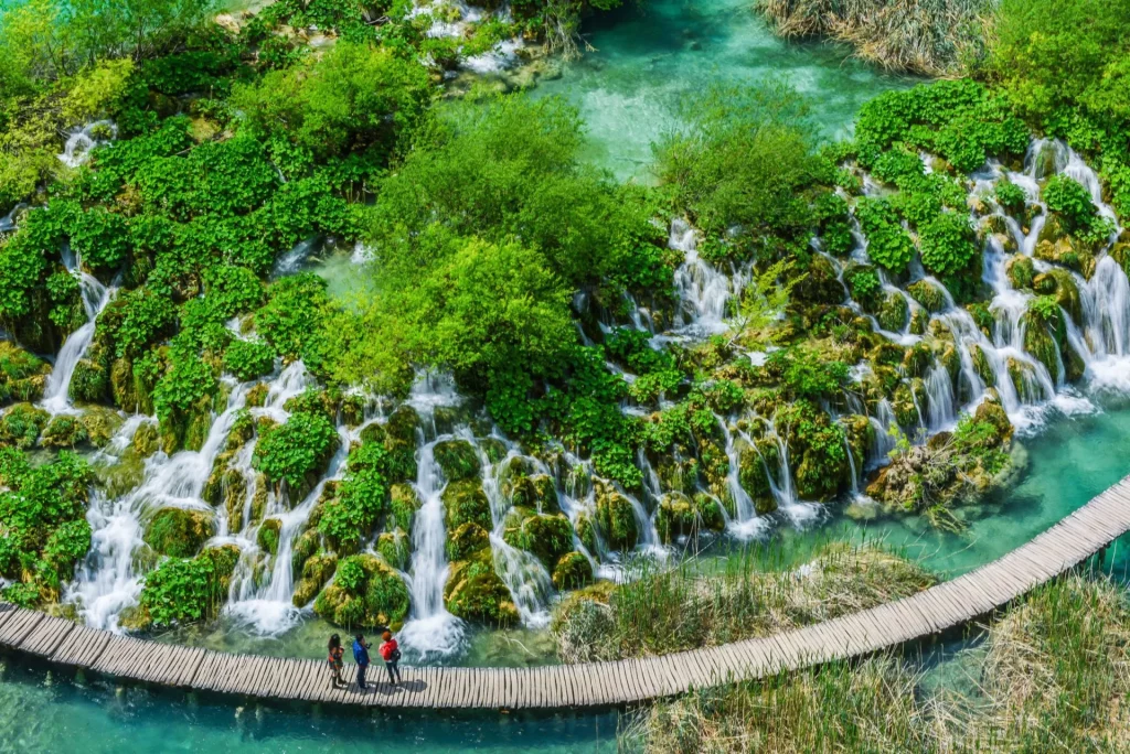 plitvice national park hikers