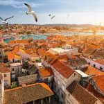 trogir old town aerial