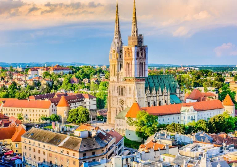 zagreb cathedral aerial